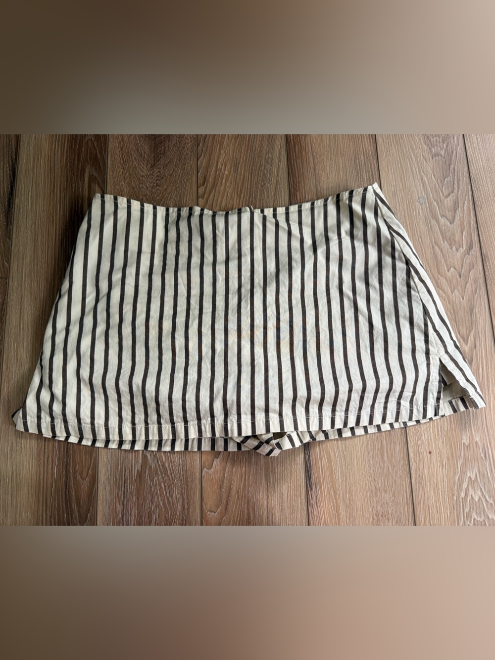 Princess Polly Gigi Skort Brown and Cream Striped